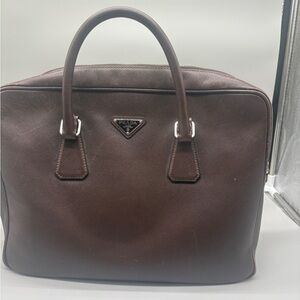 Prada Dark Brown Leather Briefcase